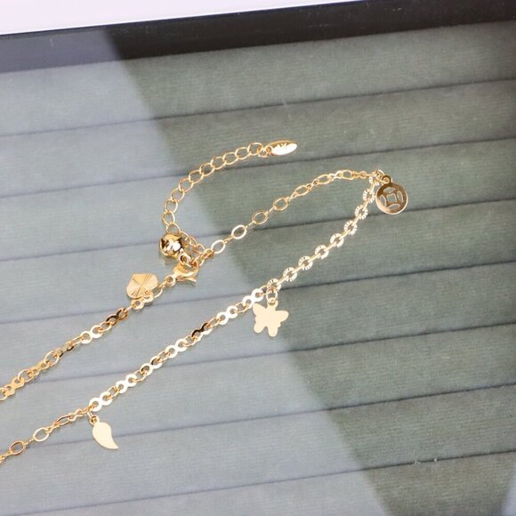 "Rose Gold Anklet with Charms & Bell, XPAL1179 - Picture 11 of 12